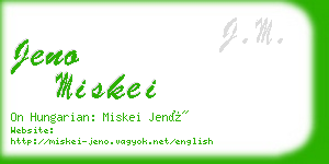 jeno miskei business card